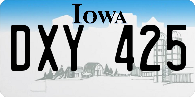 IA license plate DXY425