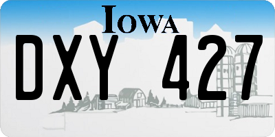 IA license plate DXY427