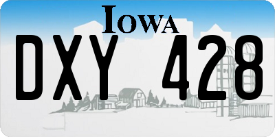 IA license plate DXY428