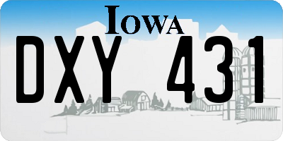 IA license plate DXY431