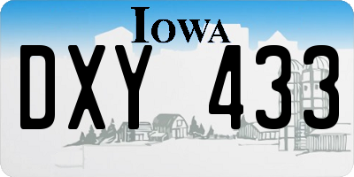 IA license plate DXY433