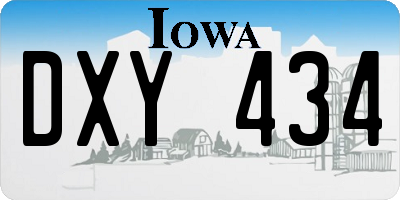 IA license plate DXY434