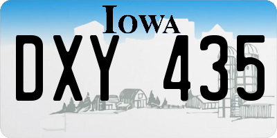 IA license plate DXY435