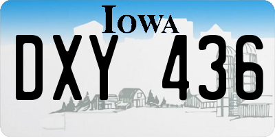IA license plate DXY436