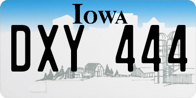 IA license plate DXY444