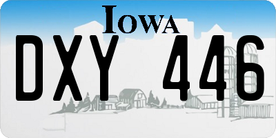 IA license plate DXY446