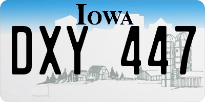 IA license plate DXY447
