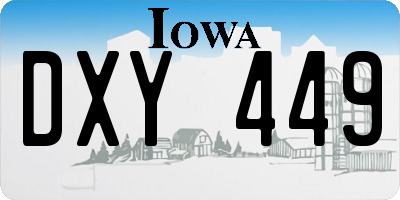 IA license plate DXY449