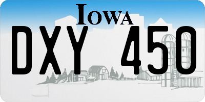 IA license plate DXY450