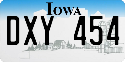 IA license plate DXY454