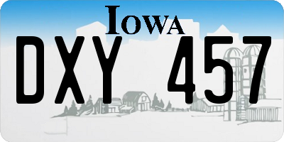 IA license plate DXY457