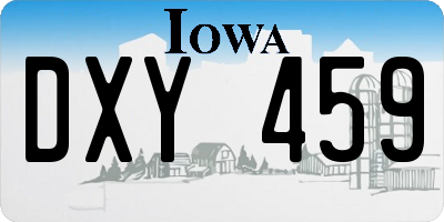 IA license plate DXY459