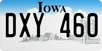 IA license plate DXY460