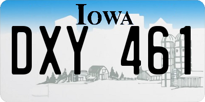IA license plate DXY461