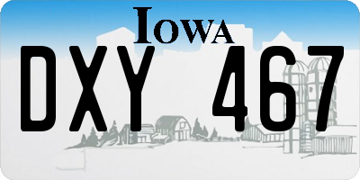 IA license plate DXY467