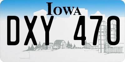 IA license plate DXY470