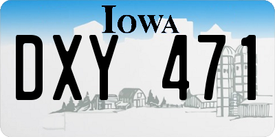 IA license plate DXY471
