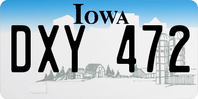 IA license plate DXY472
