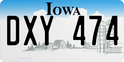 IA license plate DXY474