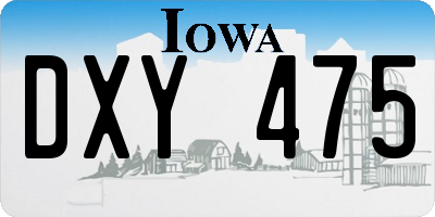 IA license plate DXY475