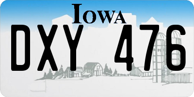 IA license plate DXY476