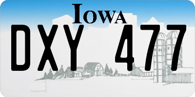 IA license plate DXY477
