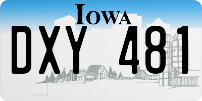 IA license plate DXY481