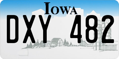 IA license plate DXY482