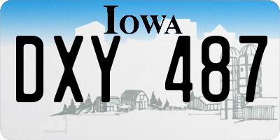 IA license plate DXY487