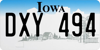 IA license plate DXY494