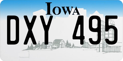 IA license plate DXY495
