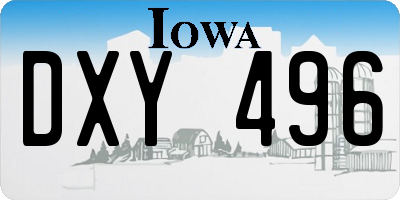 IA license plate DXY496