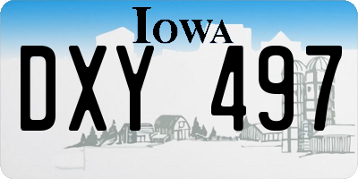 IA license plate DXY497
