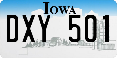 IA license plate DXY501