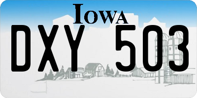 IA license plate DXY503