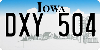 IA license plate DXY504