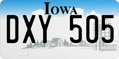 IA license plate DXY505
