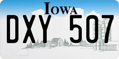 IA license plate DXY507
