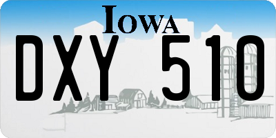 IA license plate DXY510