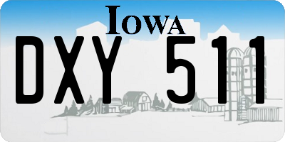 IA license plate DXY511
