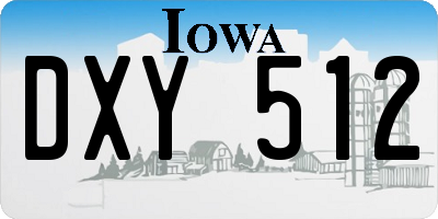 IA license plate DXY512