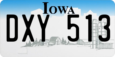 IA license plate DXY513
