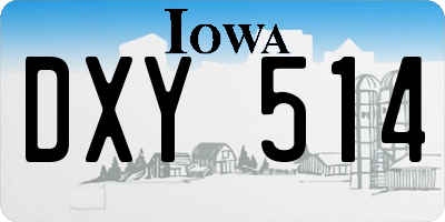 IA license plate DXY514