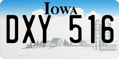 IA license plate DXY516