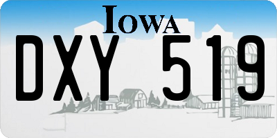 IA license plate DXY519