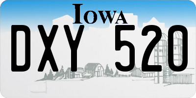 IA license plate DXY520