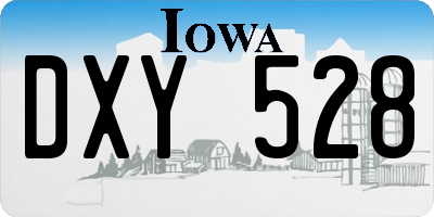 IA license plate DXY528