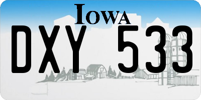 IA license plate DXY533