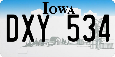 IA license plate DXY534