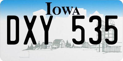 IA license plate DXY535